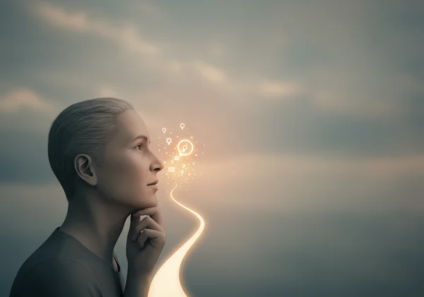 Adult contemplating self-discovery journey, feeling different.