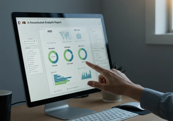 Screenshot of an AI personalized ASD report on a screen.