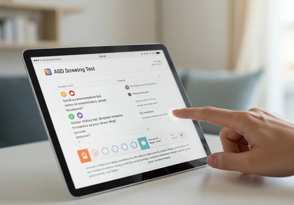 Pengguna melengkapkan soal selidik saringan ASD dalam talian
