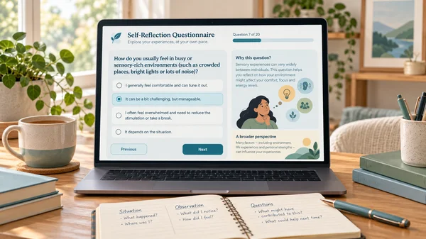Educational ASD questionnaire and reflection notes